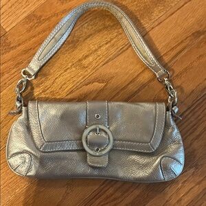 The Sak Silver Shoulder Bag with Metallic Finish